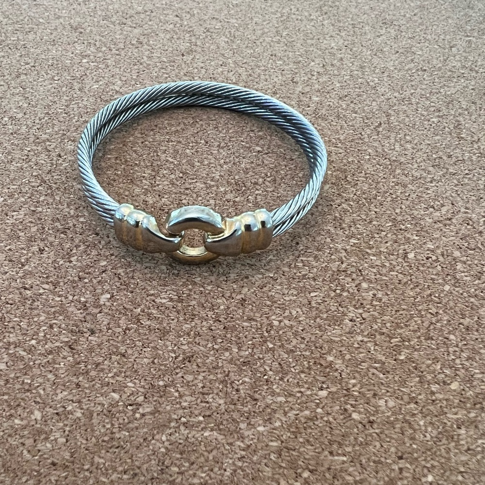 Costume two tone bangle bracelet
